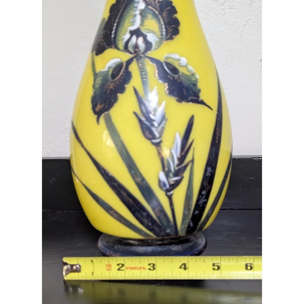 Antique Emile Galle-Style Handblown Hand Painted Decorative Vase 14‎ 1/2